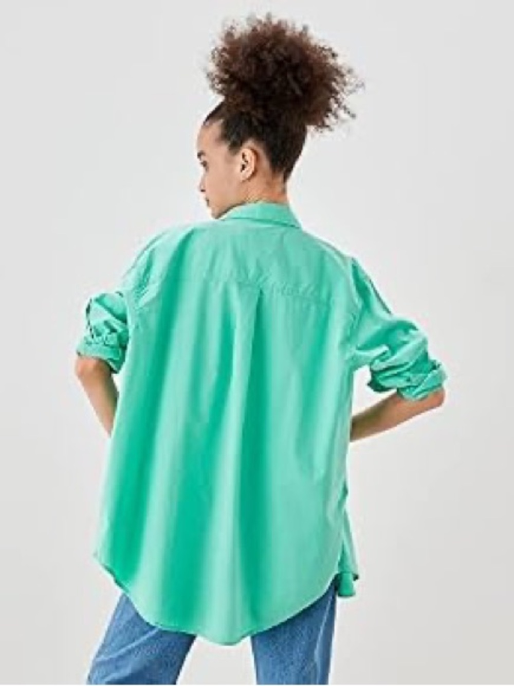 American Eagle Outfitters Mint Green Oversized Button-Down Shirt